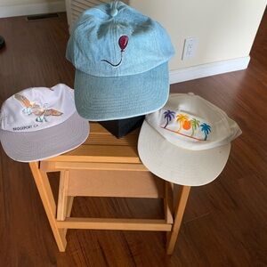 Set of Three adjustable Embroidered Caps